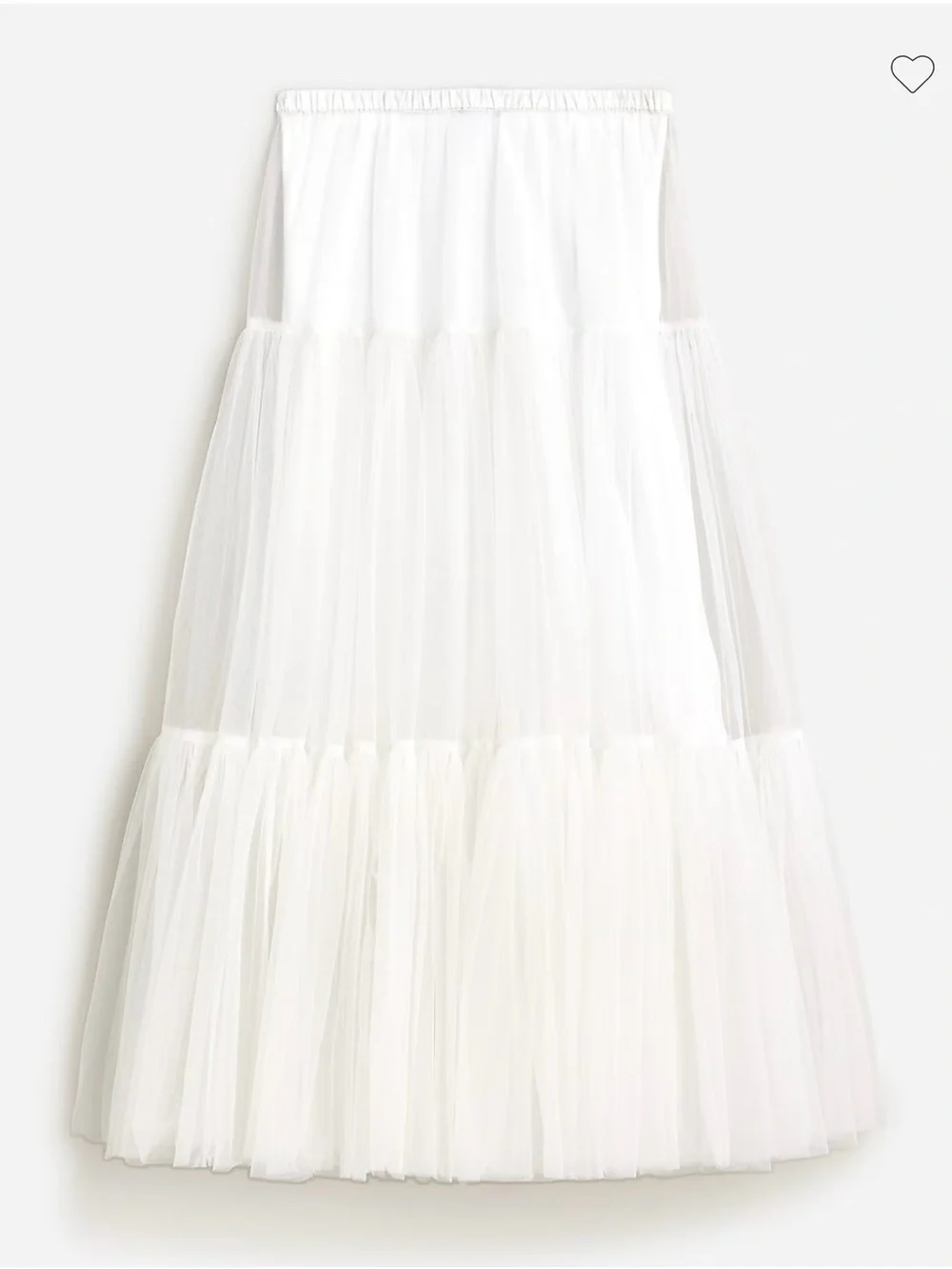 NWT J.Crew Collection Emilia Tiered Tulle Maxi Skirt White XS Factory Sealed